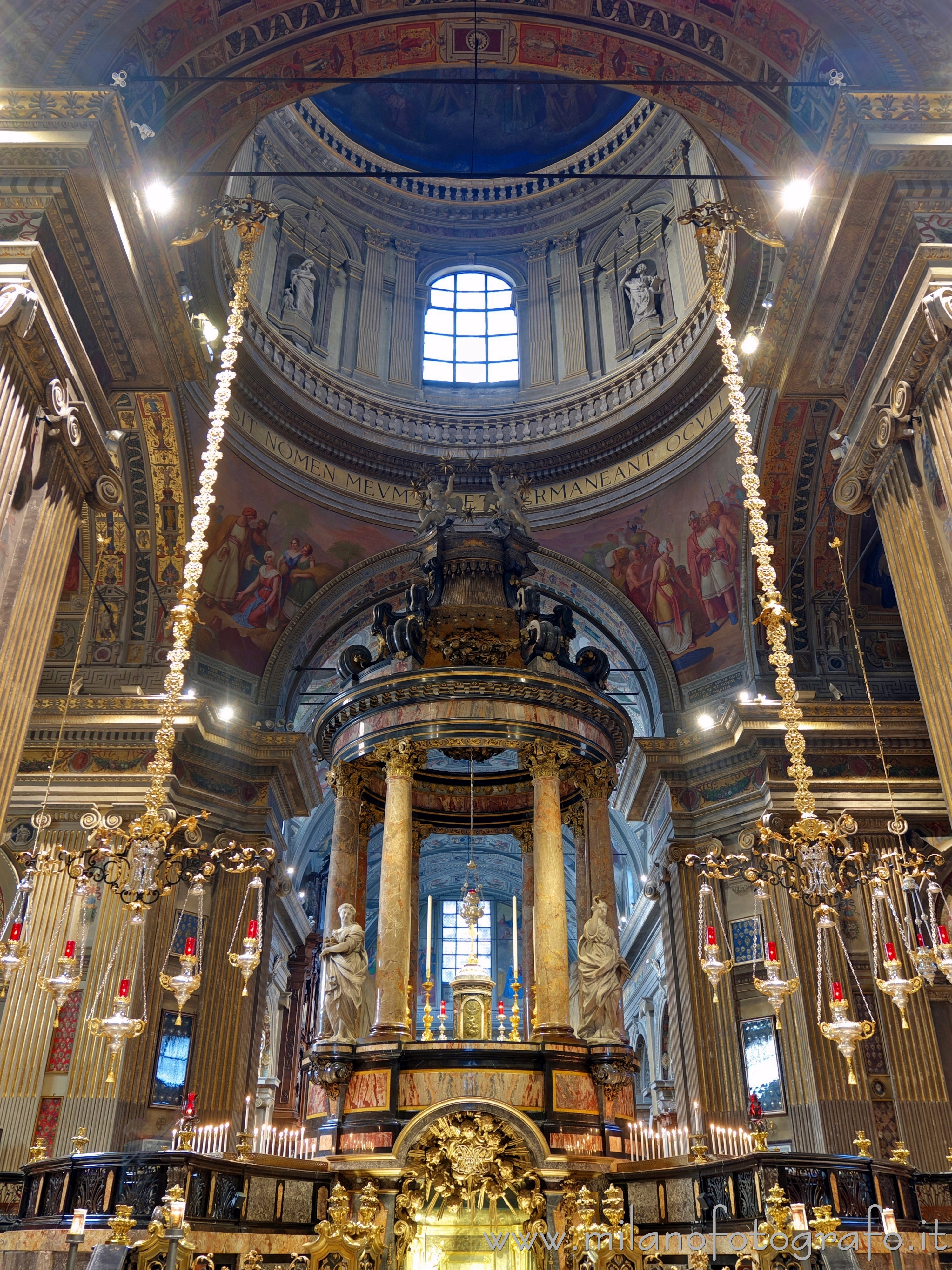 Caravaggio (Bergamo, Italy) - Aedicule above the main altar of the Sanctuary of Caravaggio seen from behind